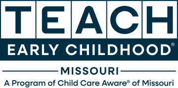 Black and White Image showing the T E A C H Missouri Logo